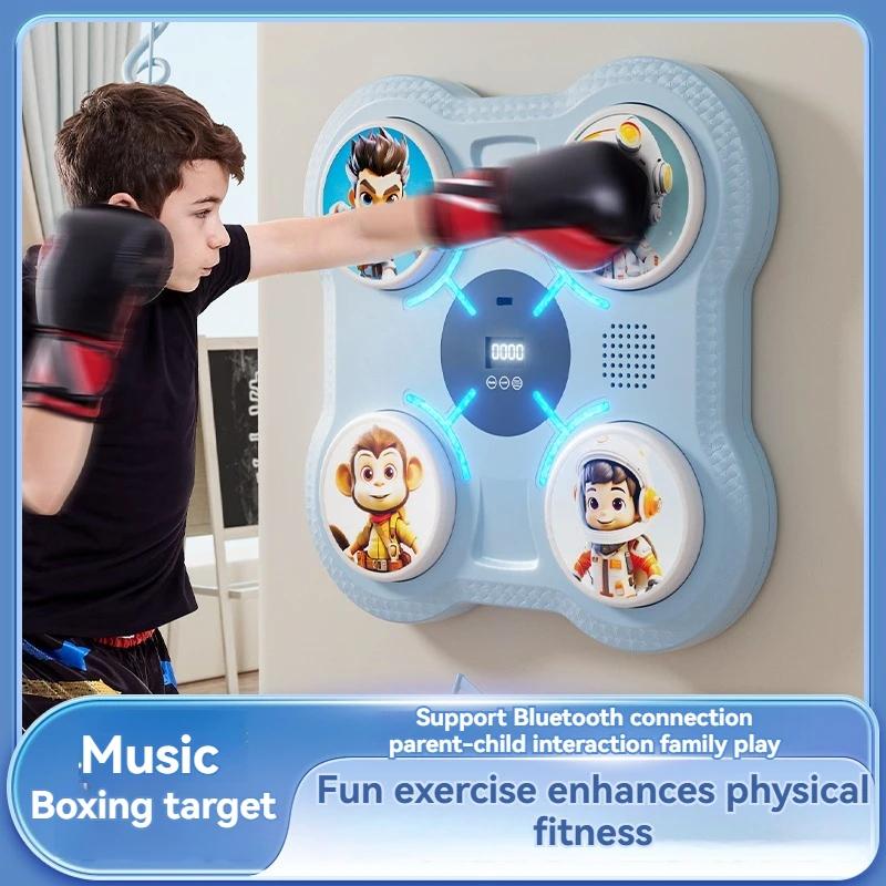 Interactive wall-mounted music boxing target