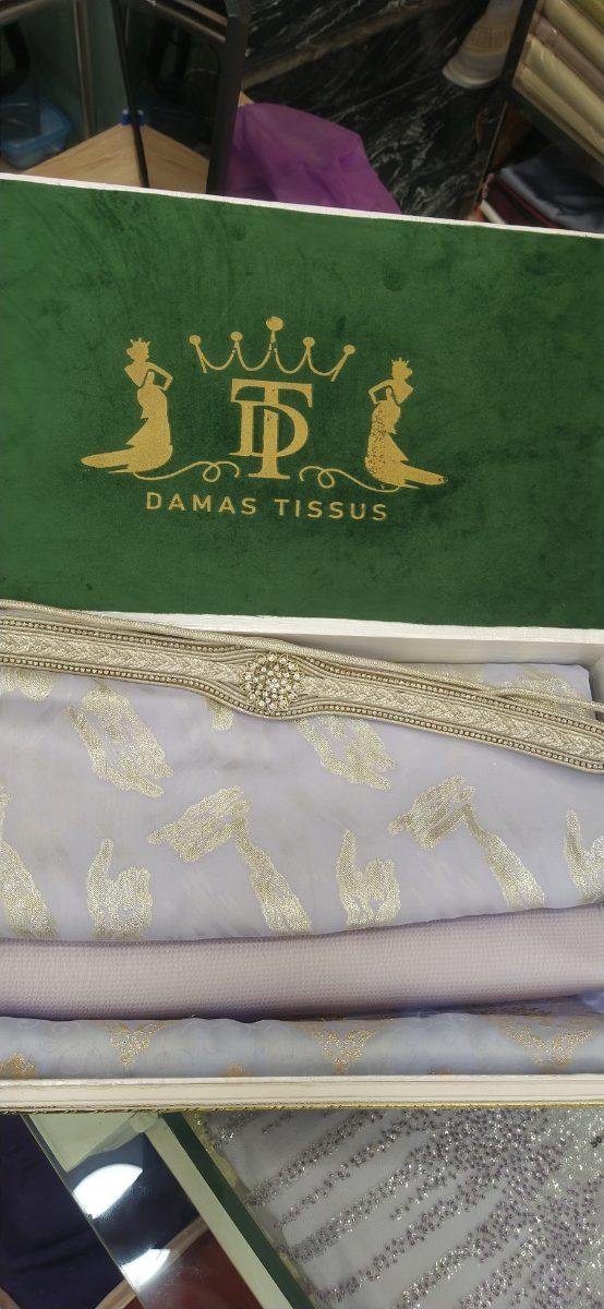 Light caftan set with ornate belt