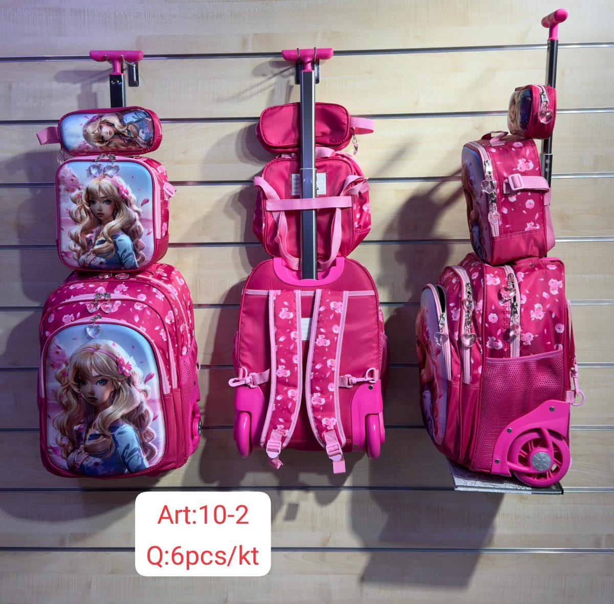 Ensemble sac à dos et trousse à roulettes enfant