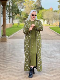 Long knit cardigan and dress set — photo 7