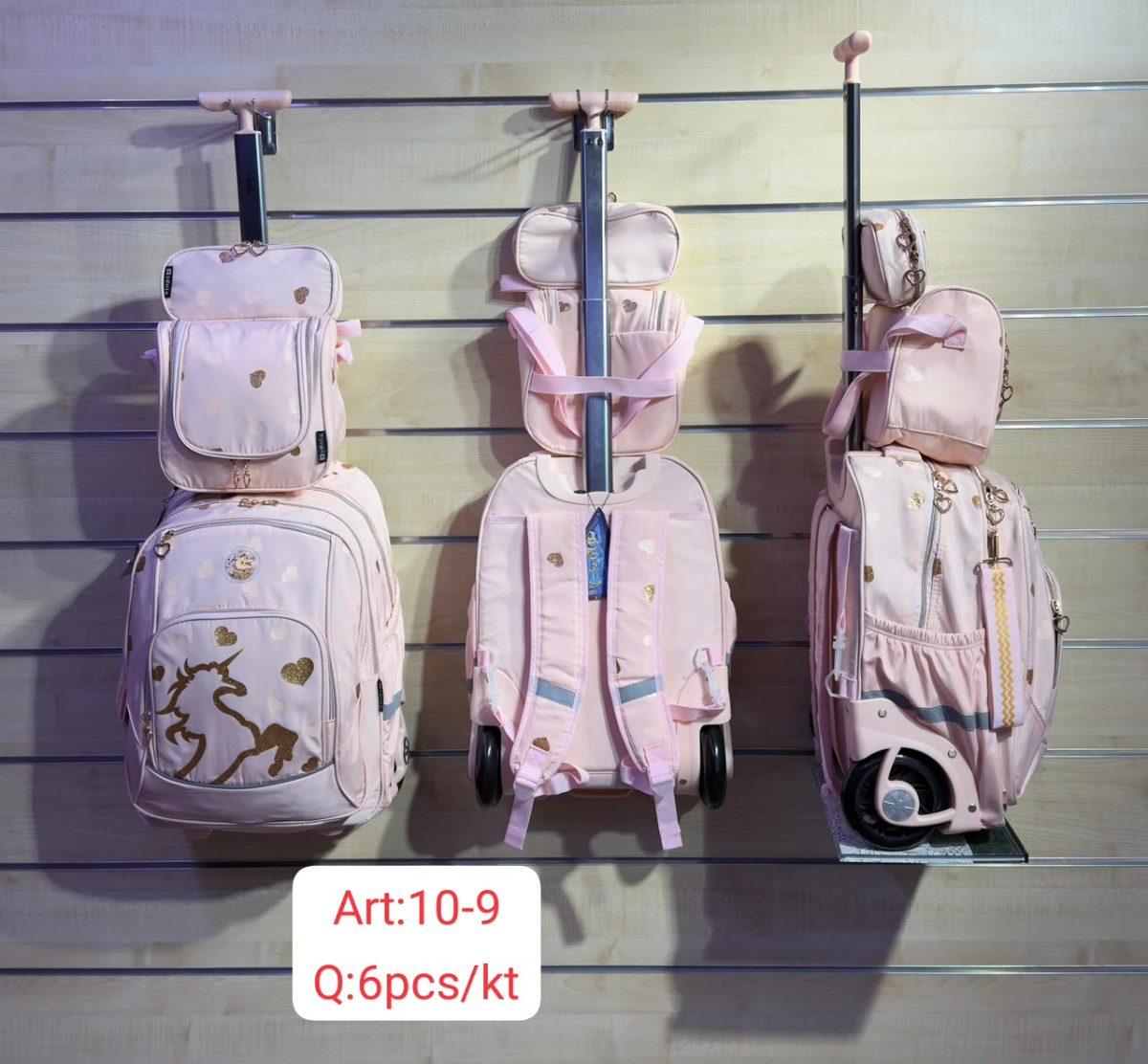 Ensemble sac à dos et trousse à roulettes enfant