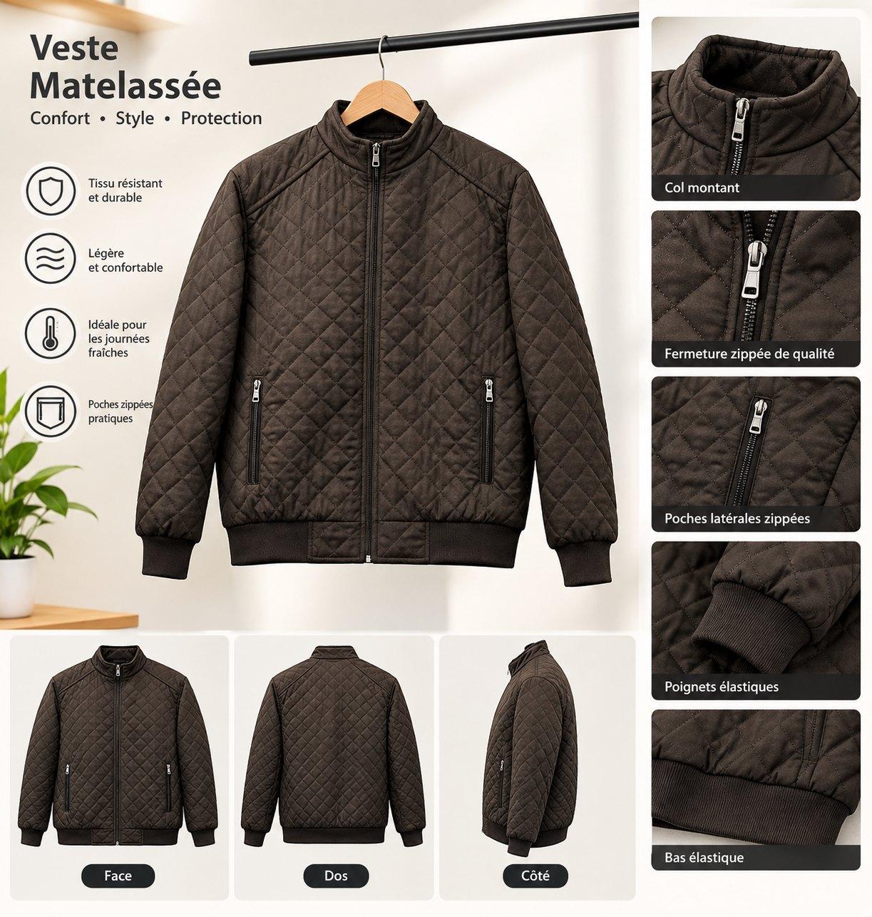 Veste matelassée zippée homme