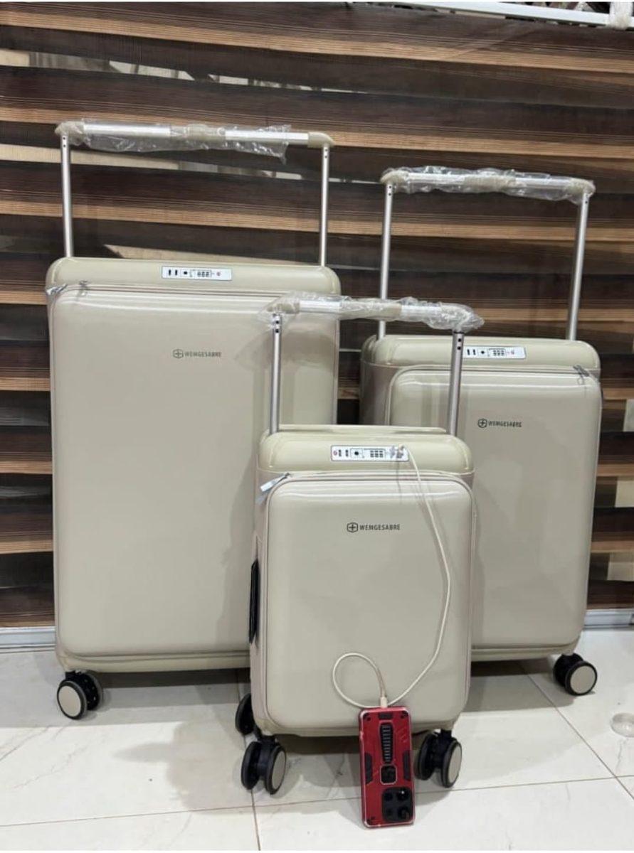 Set de 3 valises rigides trolley USB