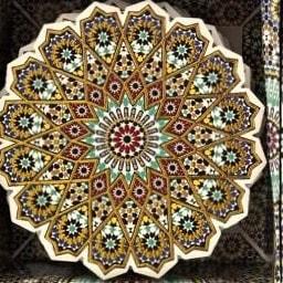 Coffret 6 dessous-de-verre céramique zellige – rosace dorée (Réf. 177)