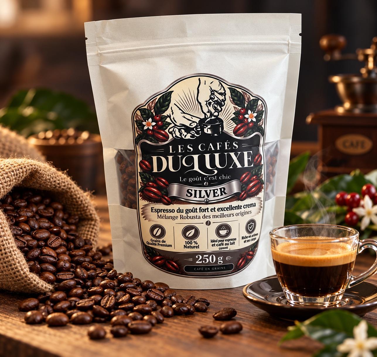 Café en grains Les Cafés Du Luxe Silver 250g