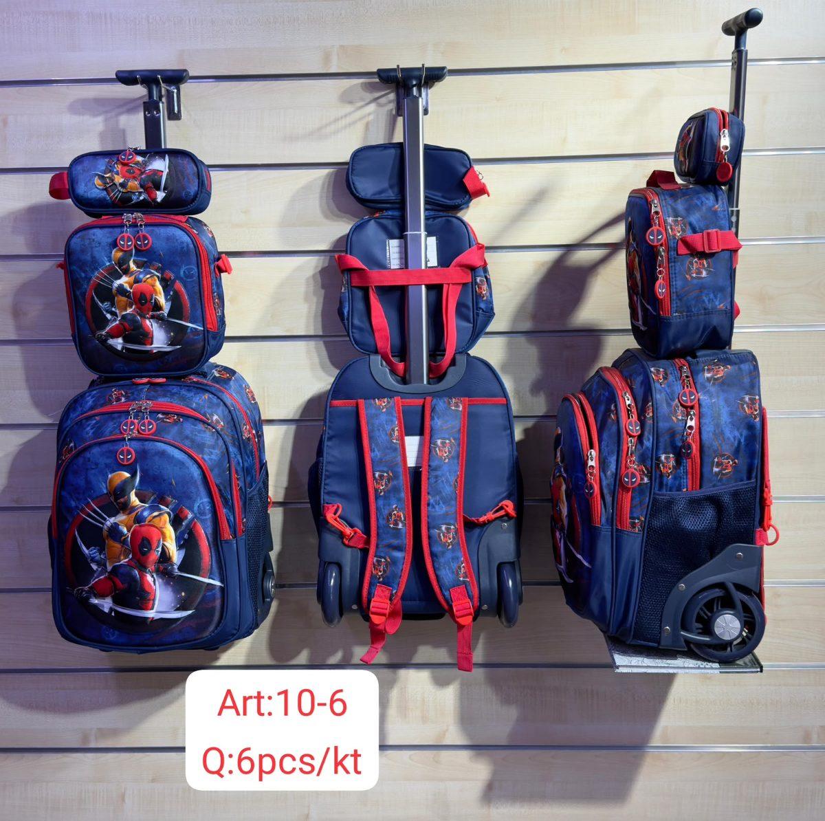 Ensemble sac à dos et trousse à roulettes enfant