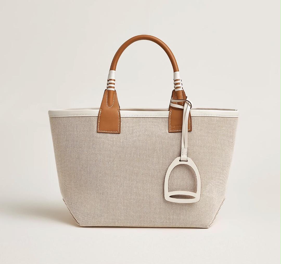 Sac cabas en toile et cuir