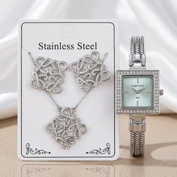 Parure de bijoux et montre en acier inoxydable — photo 1