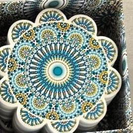 Coffret 6 dessous-de-verre céramique zellige – fleur (Réf. 183)