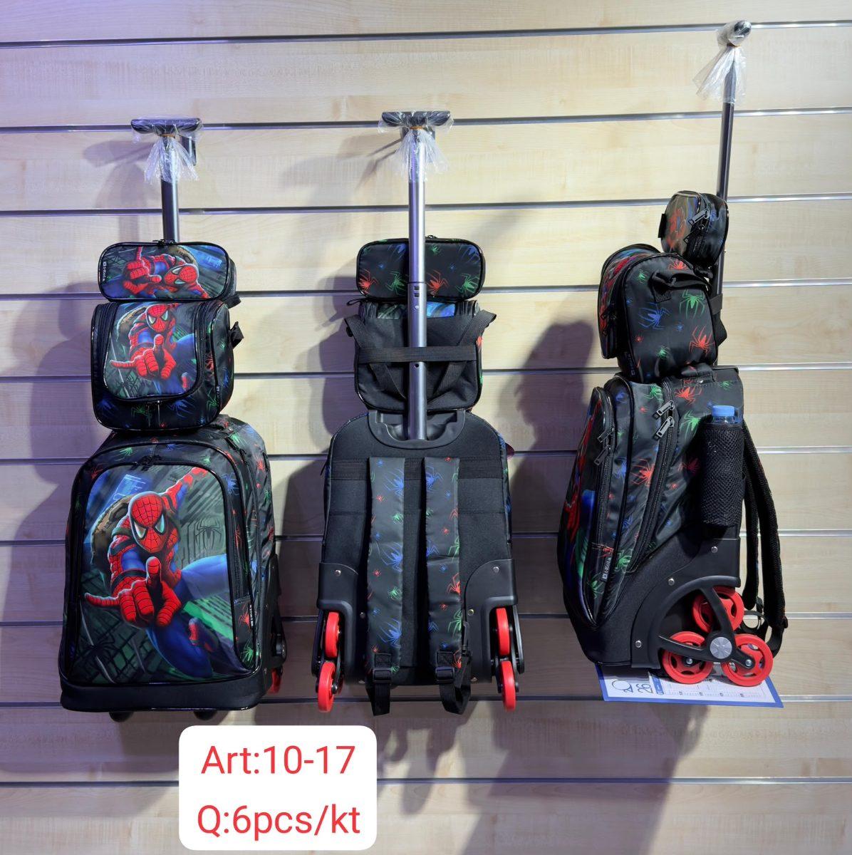 Ensemble sac à dos et trousse à roulettes enfant