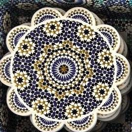 Coffret 6 dessous-de-verre céramique zellige – fleur (Réf. 183)
