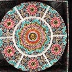 Coffret 6 dessous-de-verre céramique zellige – ronds à rayons (Réf. 178)