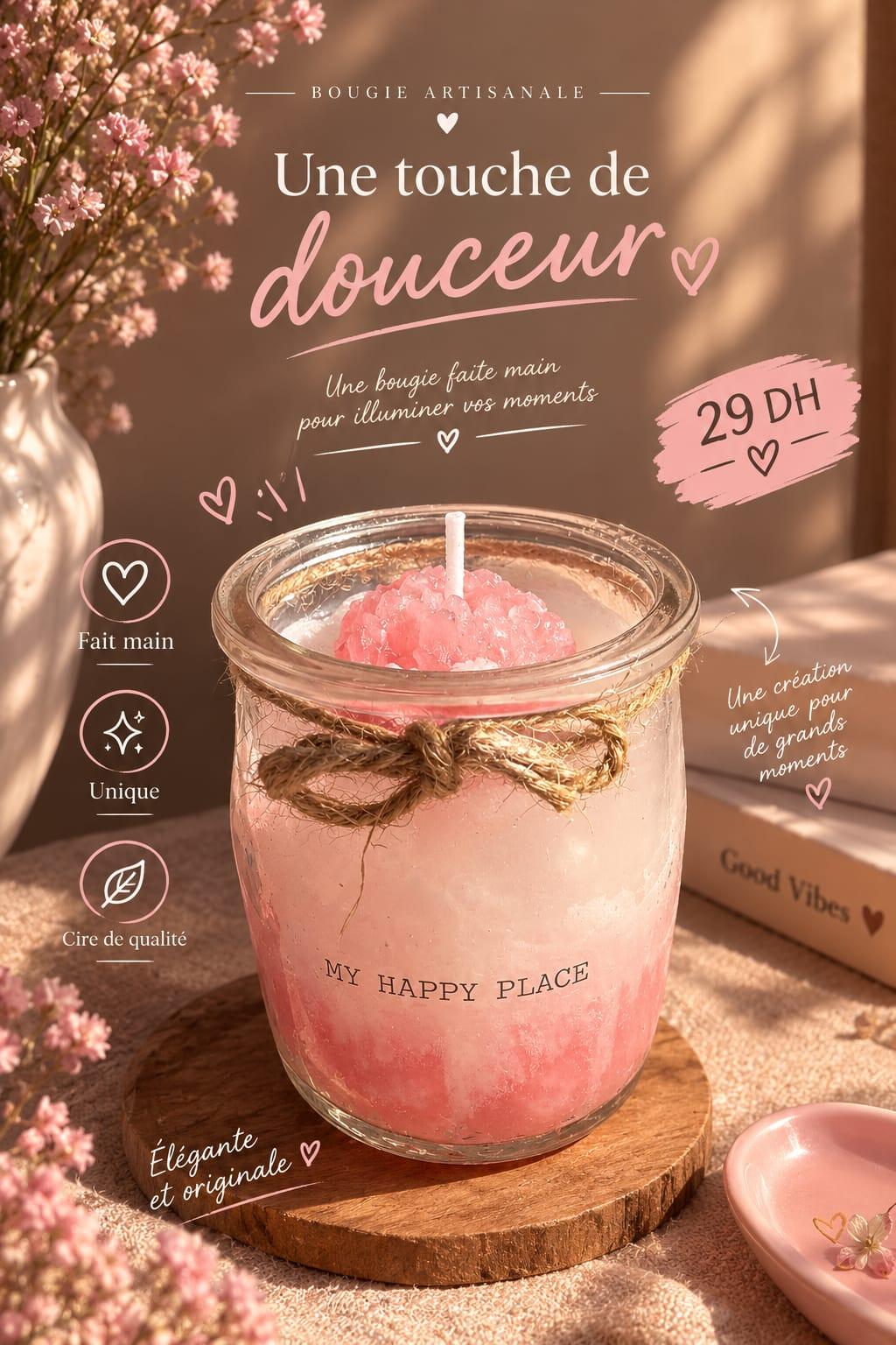 Bougie artisanale parfumée My Happy Place