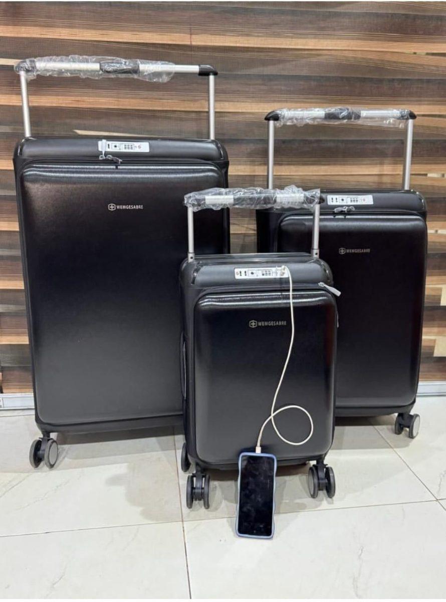Set de 3 valises rigides trolley USB