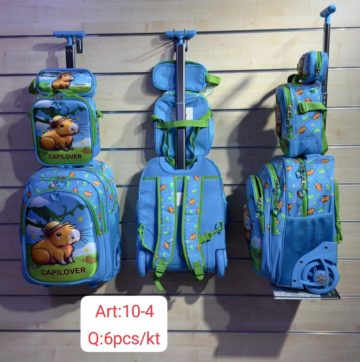 Ensemble sac à dos et trousse à roulettes enfant