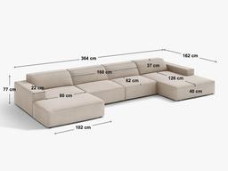 Modern Beige Fabric Modular Sofa — photo 2