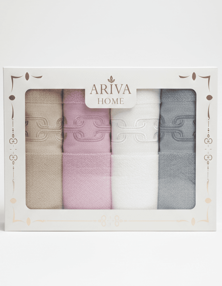Coffret 4 serviettes de bain brodées