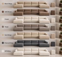 Modern Beige Fabric Modular Sofa — photo 1