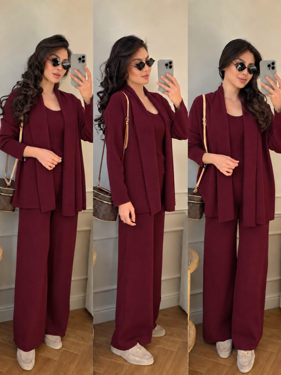 Ensemble tricoté pantalon et cardigan