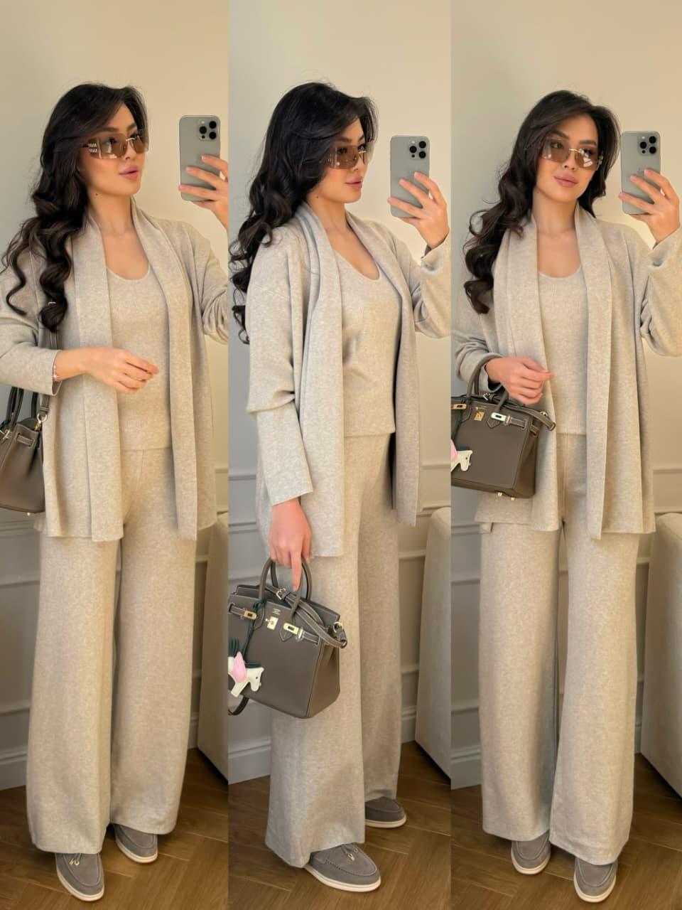 Ensemble tricoté pantalon et cardigan