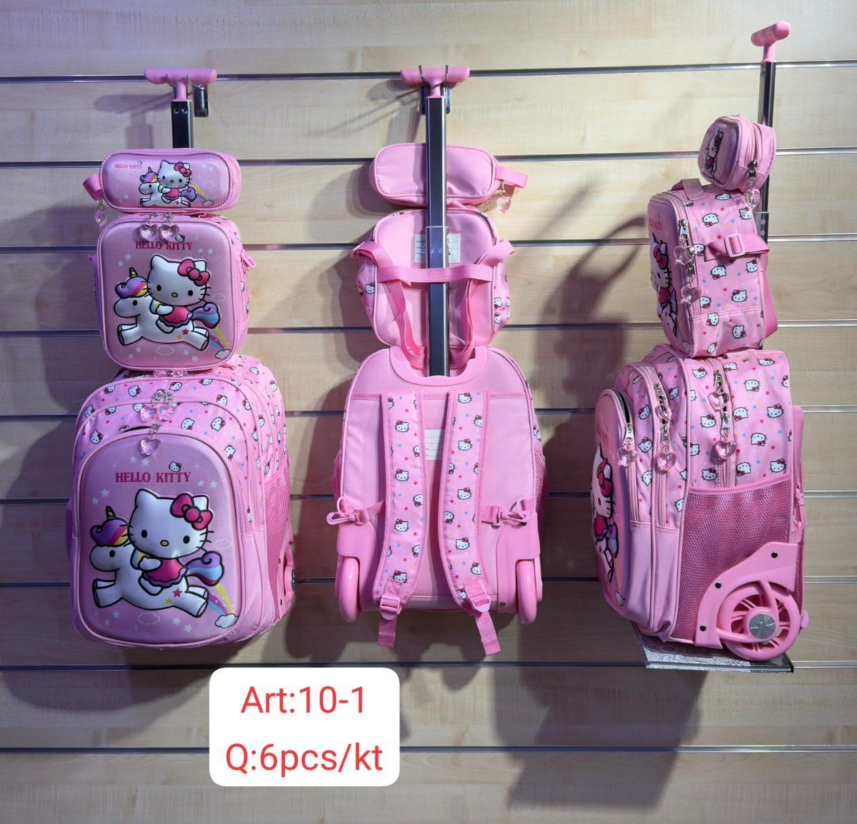Ensemble sac à dos et trousse à roulettes enfant