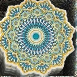 Coffret 6 dessous-de-verre céramique zellige – pétales (Réf. 181)