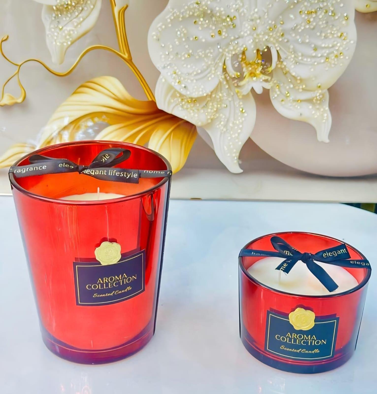 Bougie parfumée rouge, 2 tailles