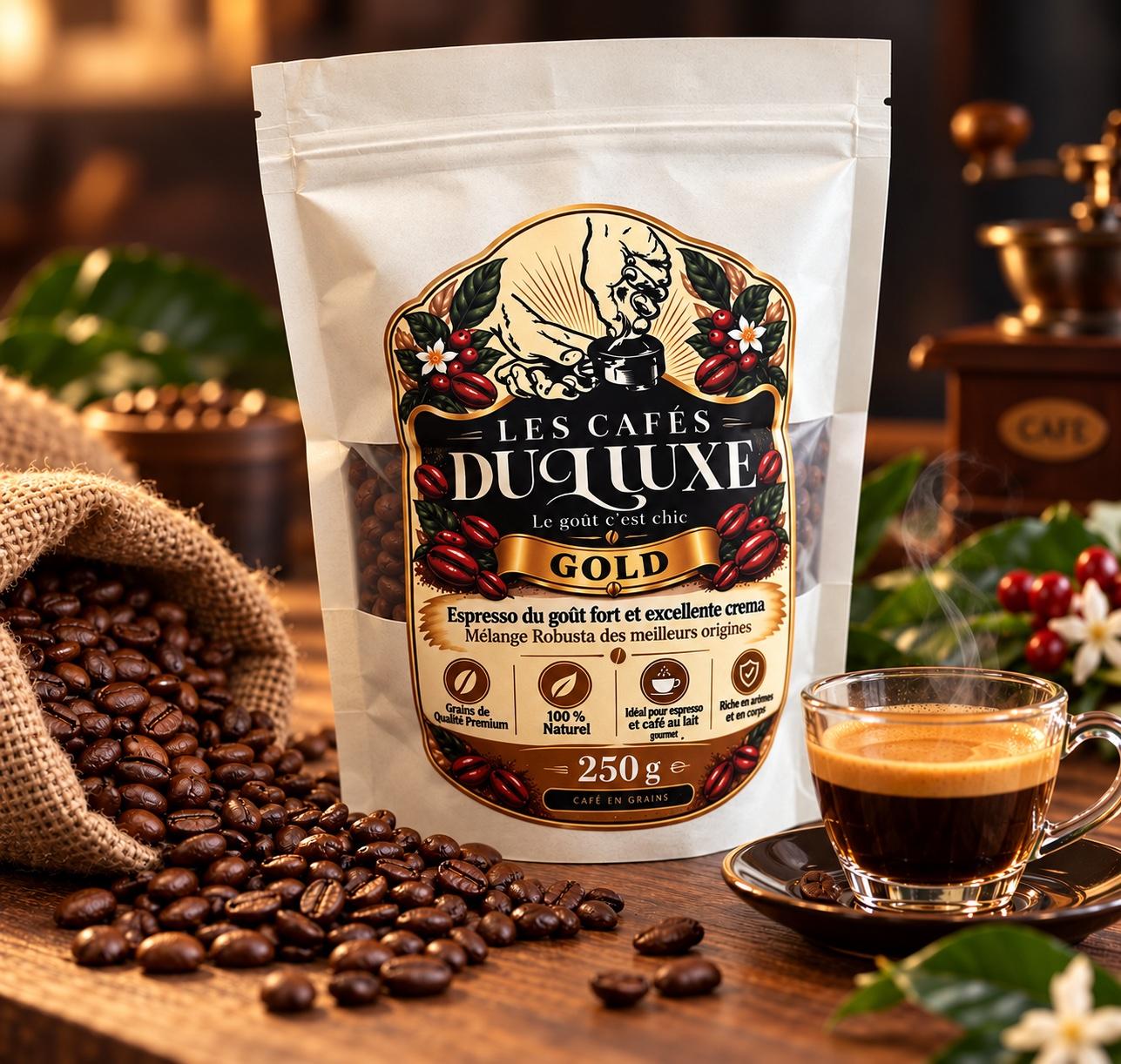 Café en grains Les Cafés du Luxe Gold 250g