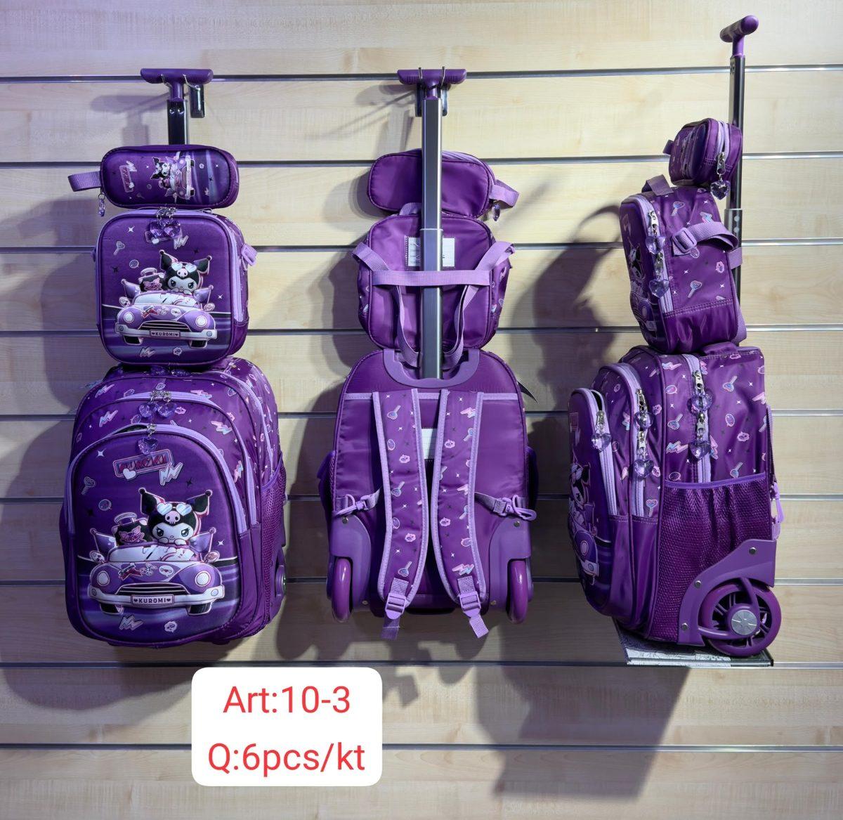 Ensemble sac à dos et trousse à roulettes enfant