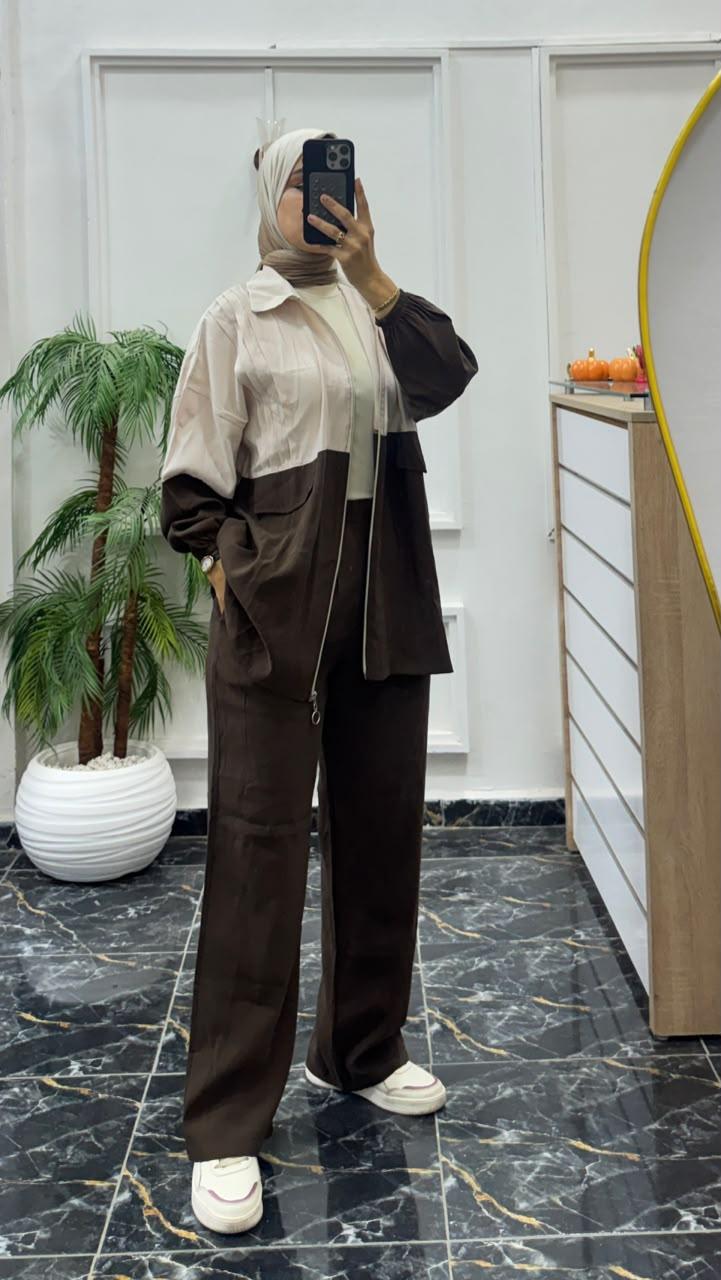 Ensemble zippé bicolore