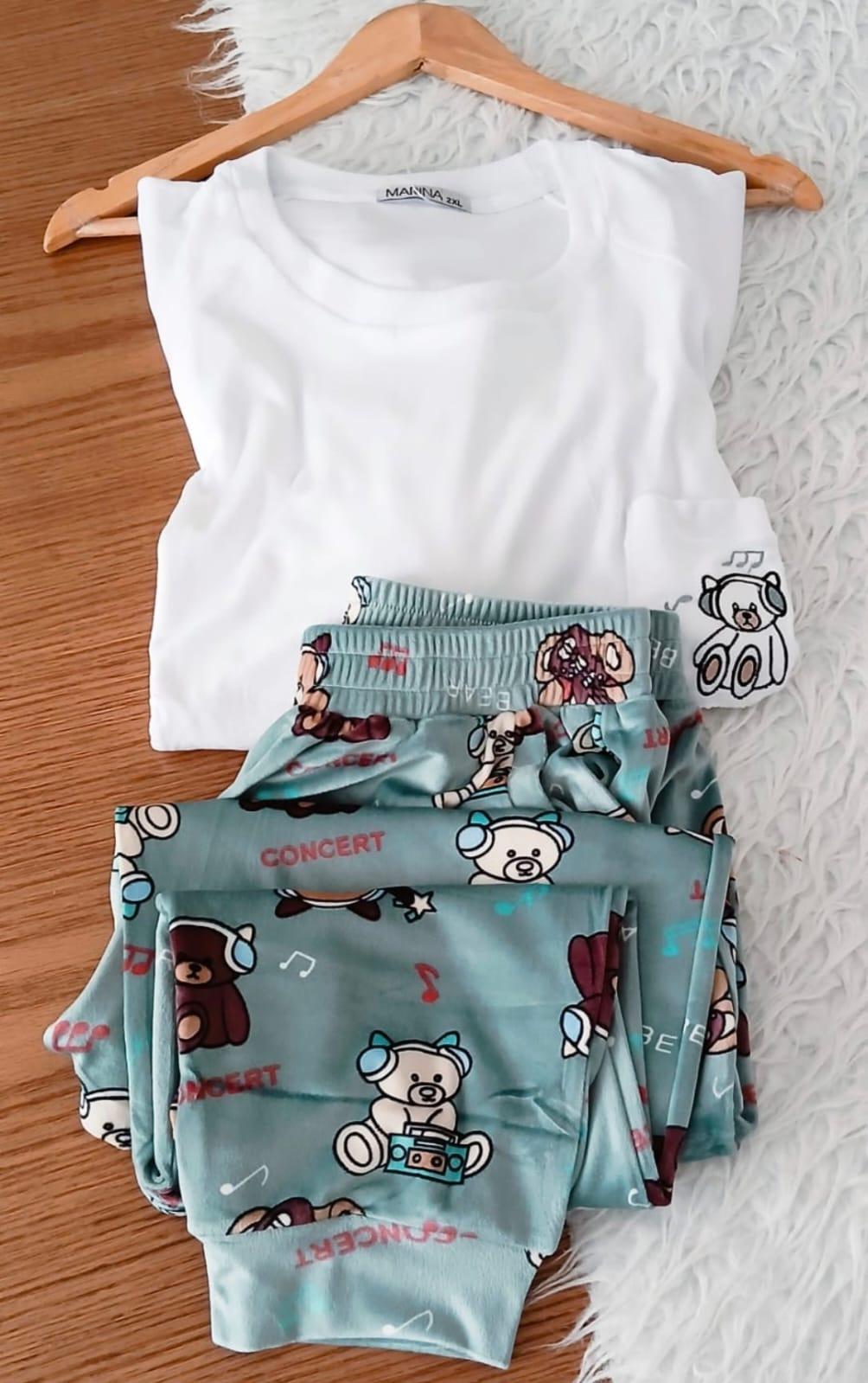 Pyjama 2 pièces, haut en polaire douce