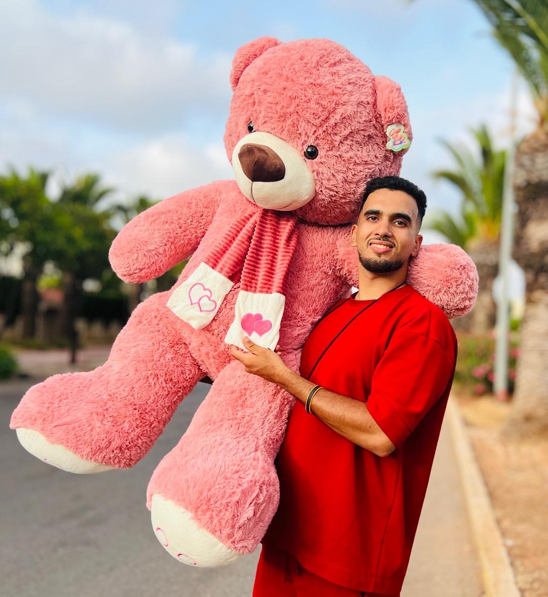 Ours en peluche géant rose 170 cm