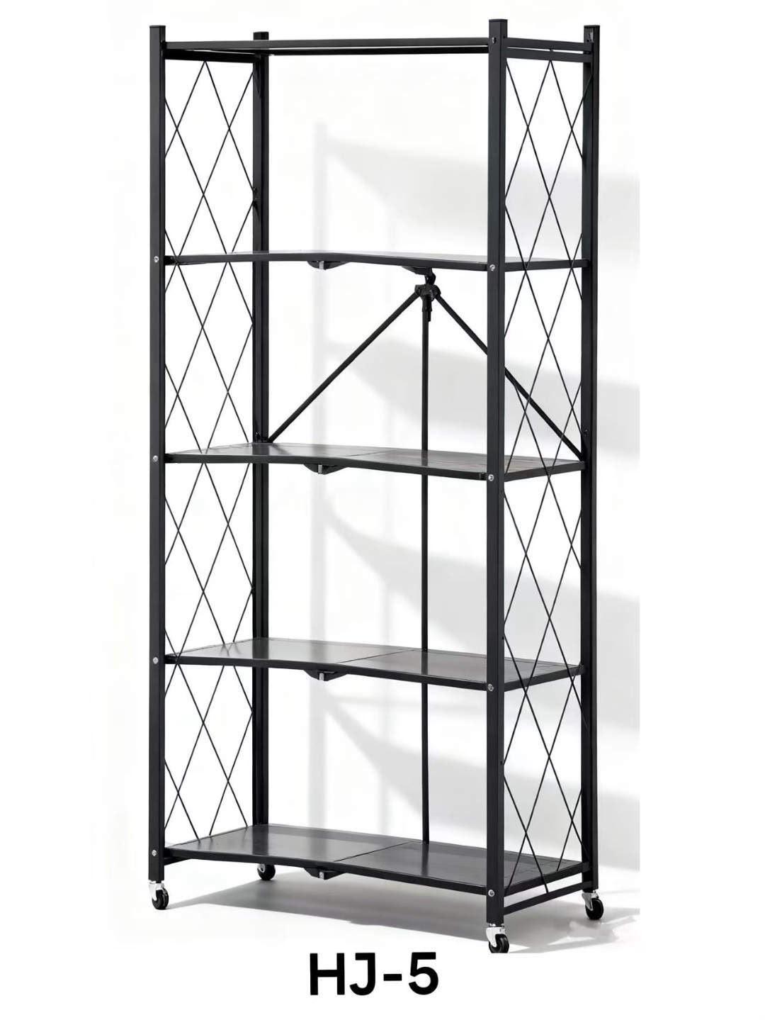 Étagère de rangement pliable en métal noir