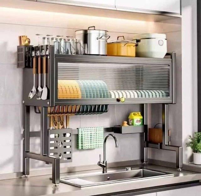 Étagère de rangement cuisine noire WJ-XWJ-85-BK