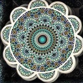 Coffret 6 dessous-de-verre céramique zellige – fleur (Réf. 183)