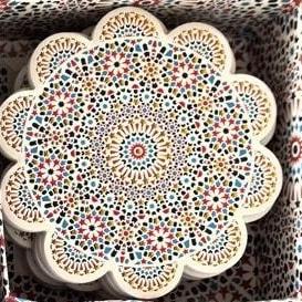 Coffret 6 dessous-de-verre céramique zellige – fleur (Réf. 183)