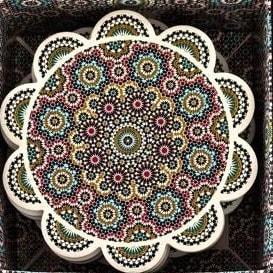 Coffret 6 dessous-de-verre céramique zellige – fleur (Réf. 183)