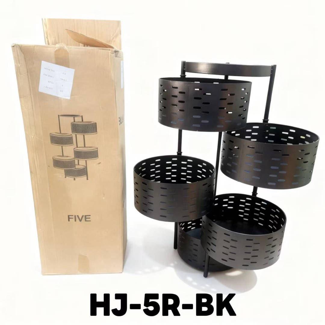 Étagère de rangement rotative multi-niveaux noire HJ-5R-BK