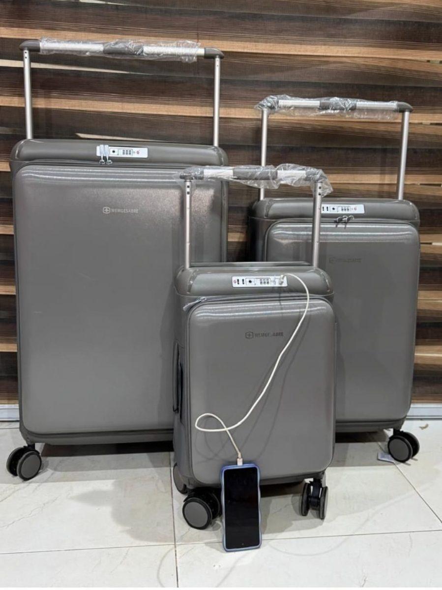 Set de 3 valises rigides trolley USB