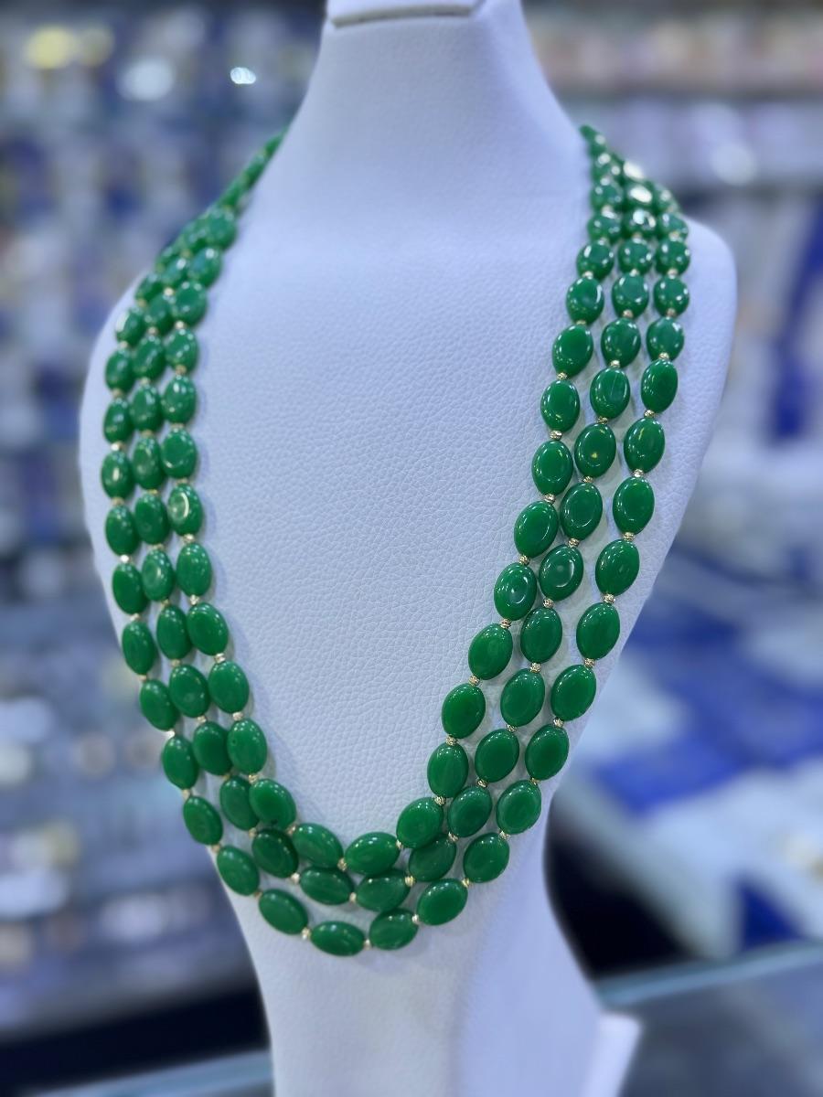 Collier perles trois rangs style cascade
