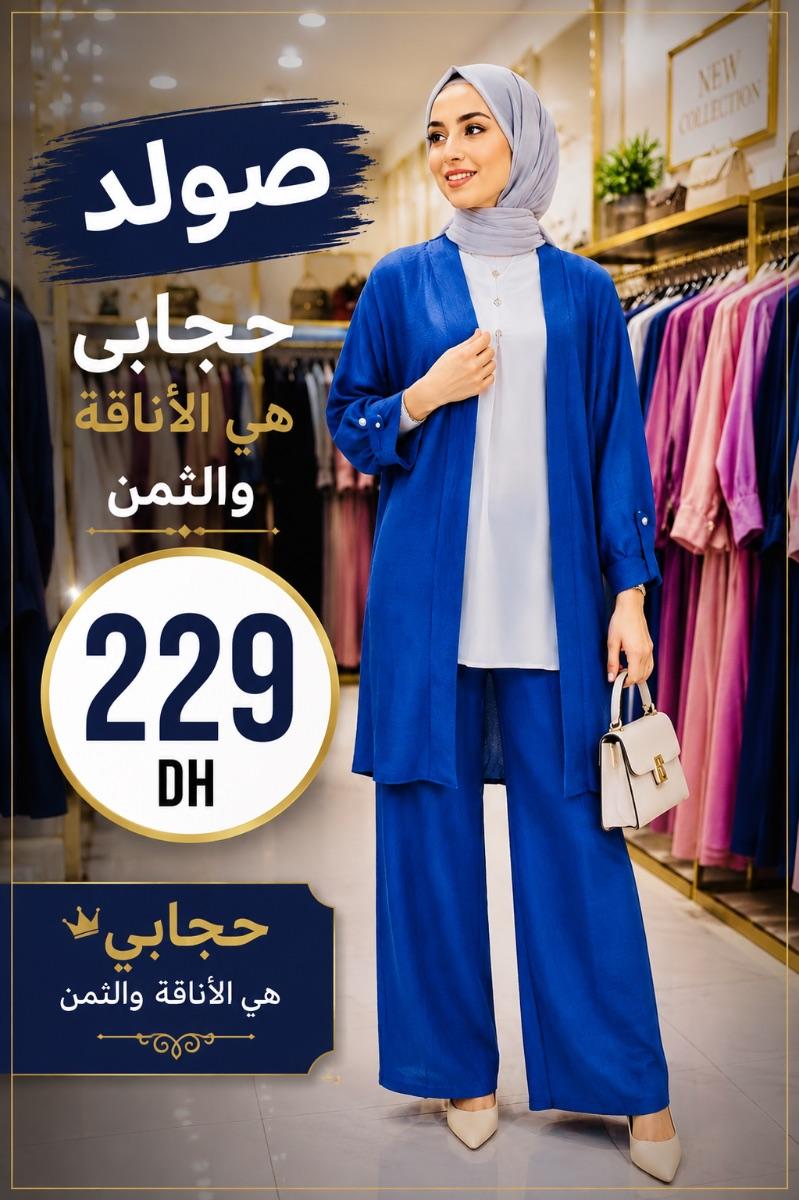طقم بنطلون وجاكيت أزرق ملكي