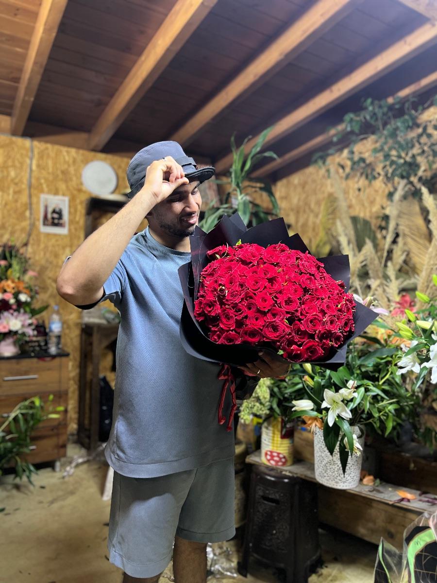 Bouquet 100 roses rouges