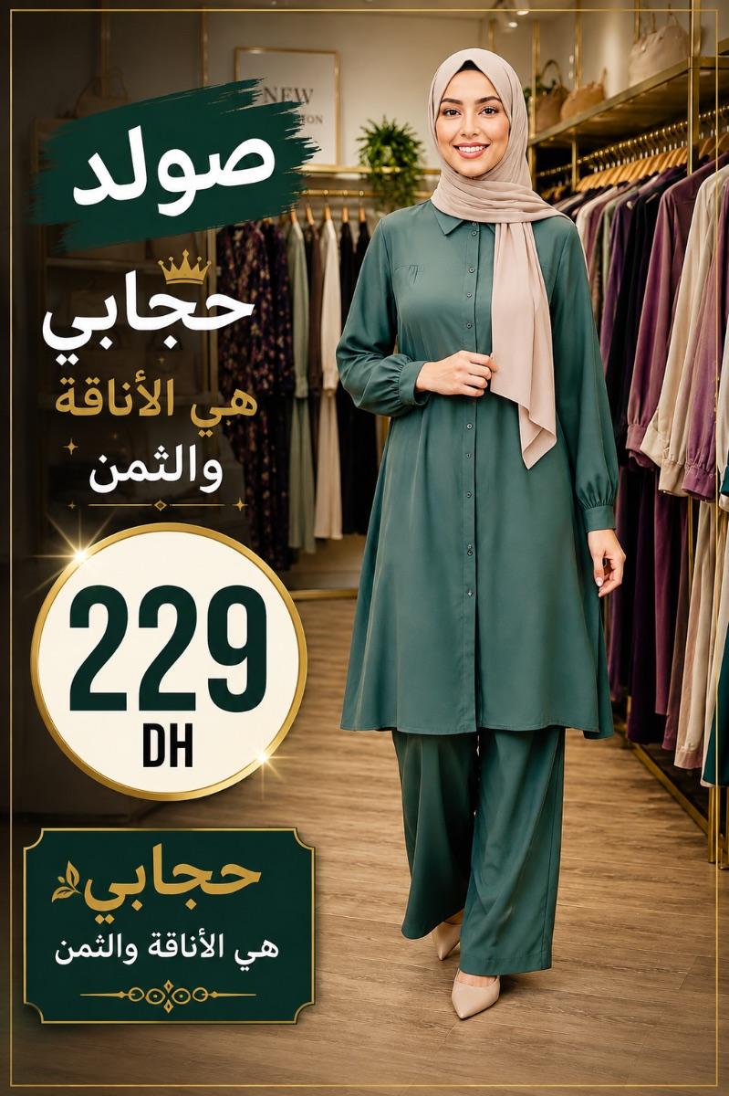 طقم تونيك وبنطلون أخضر
