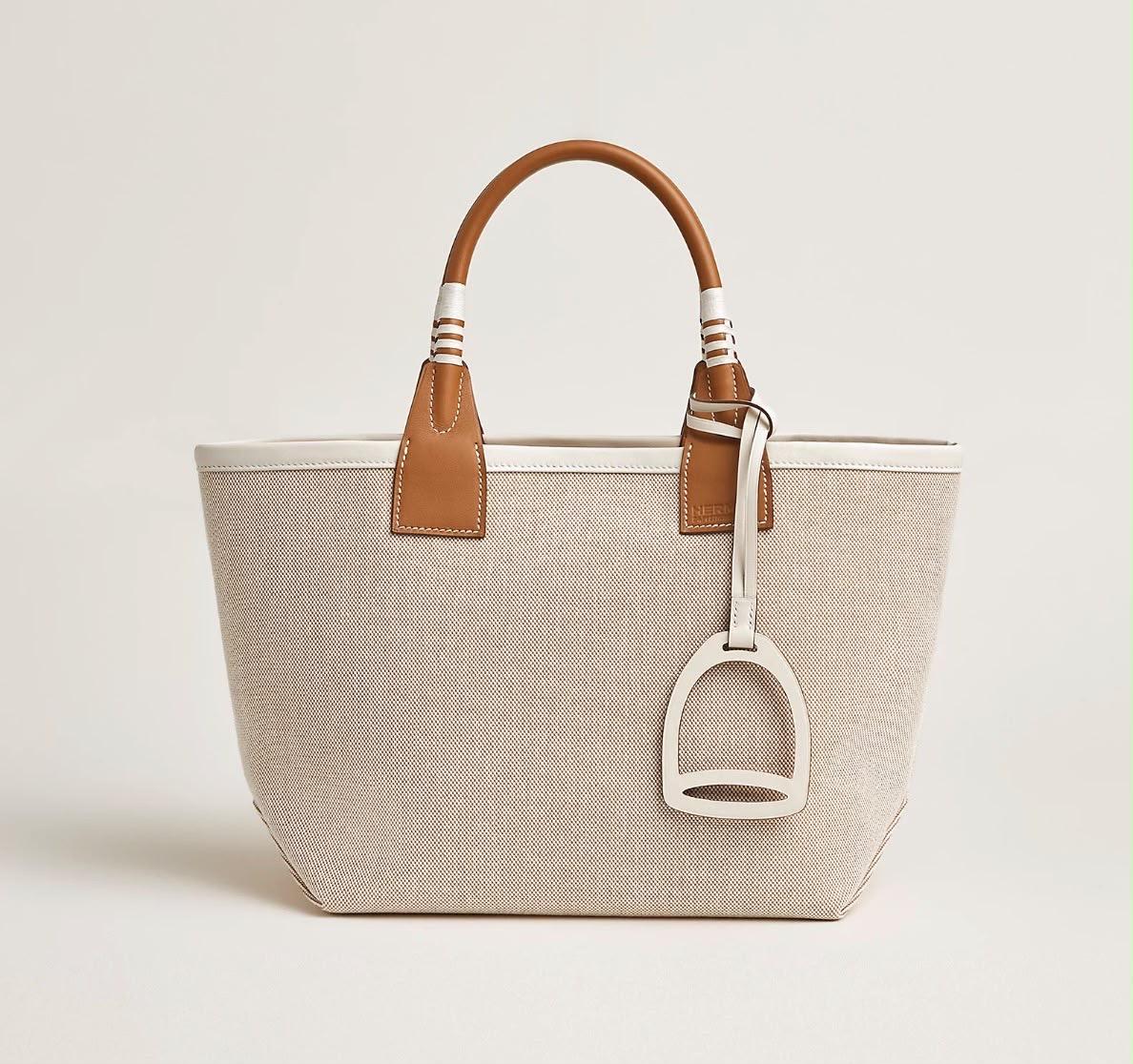 Sac cabas en toile et cuir