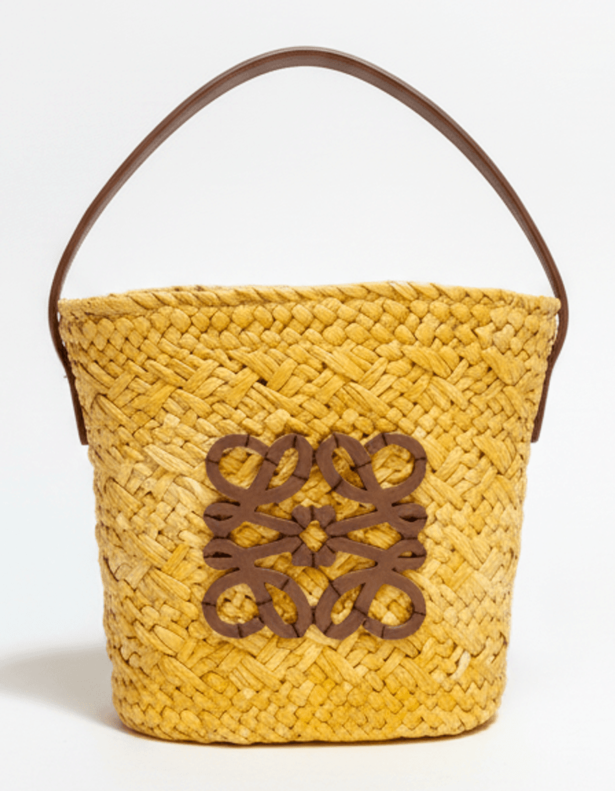 Sac seau en paille tressée Loewe